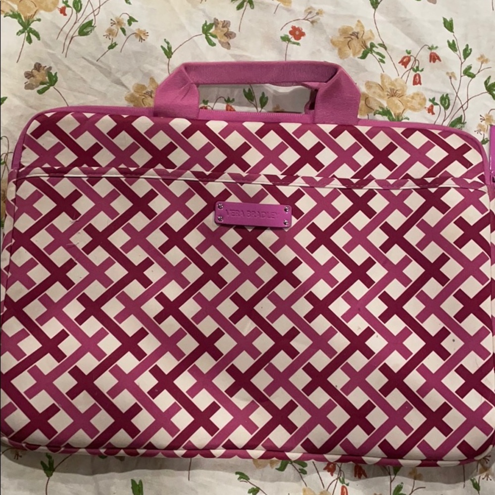 Vera Bradley pink hand held laptop bag